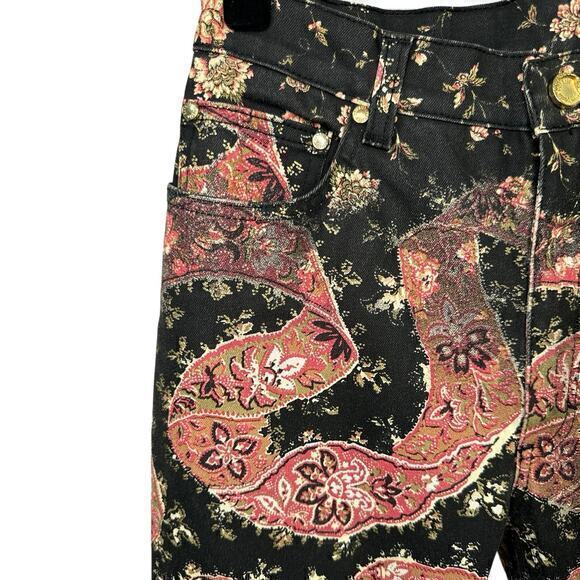 Rare Roberto Cavalli Floral Ribbon Coated Jeans Size XS - Picture 3 of 11